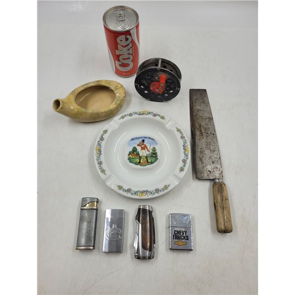 Ashtray, Lighter, and Medalta Pottery Lot