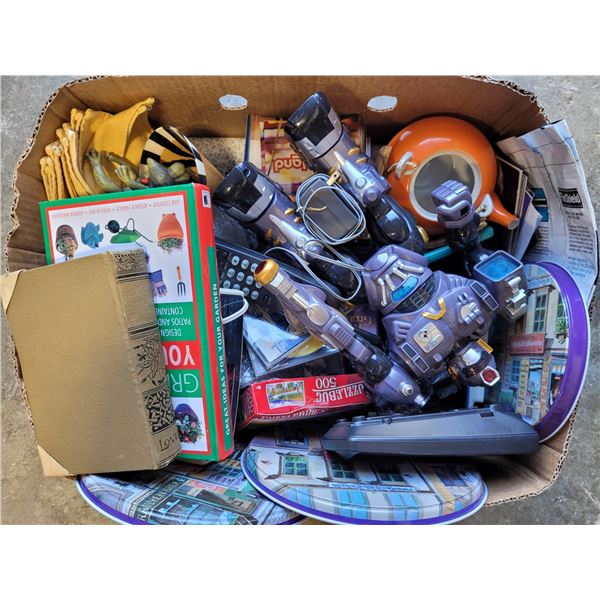 Books, Robot, Tea Pot, and Miscellaneous Items