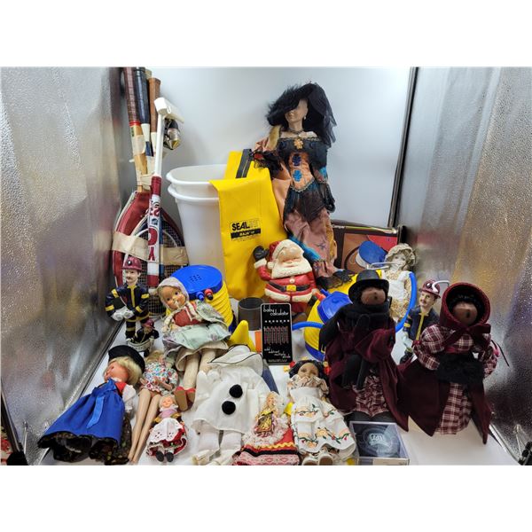 Vintage Doll and Racket Lot