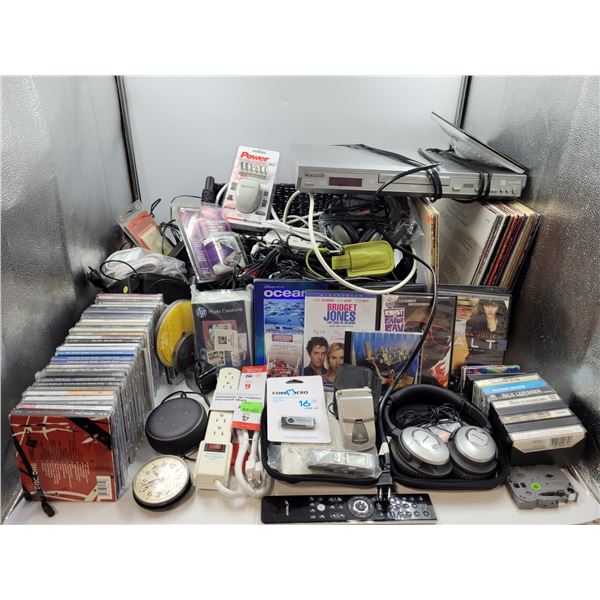 DVD, CD, Cassette, and Electronics Lot