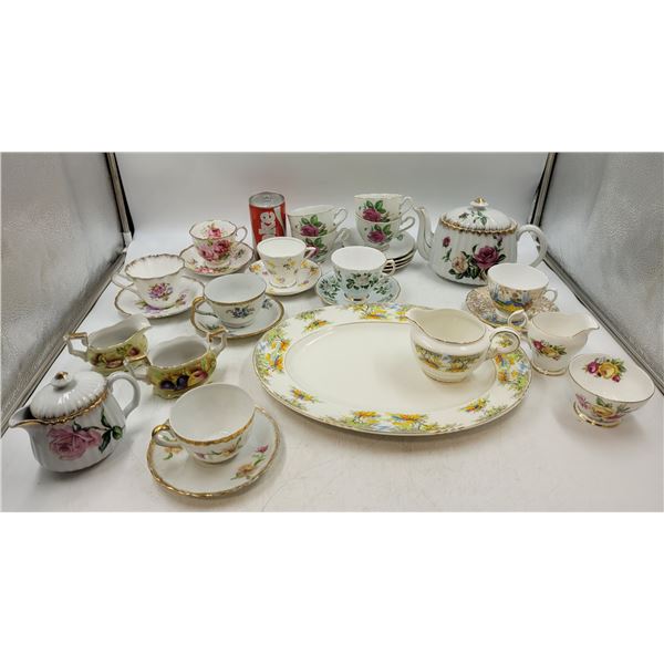 China Teacups, Teapot, and Dishware