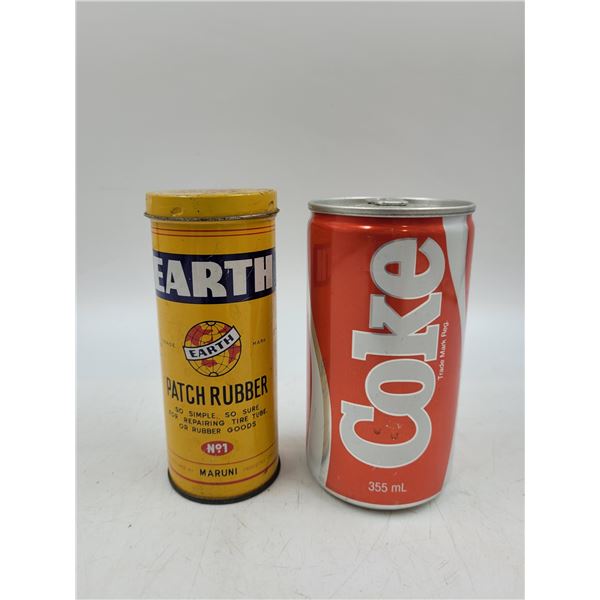 Vintage Earth Patch Rubber Advertising Tin