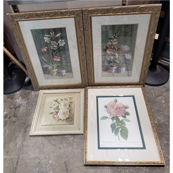 Ornate Framed Flower Pictures