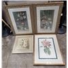 Image 1 : Ornate Framed Flower Pictures