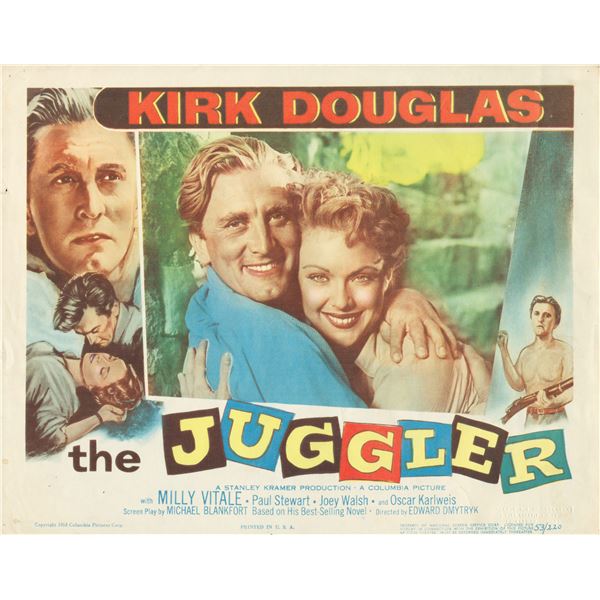 The Juggler 1953 original vintage lobby card