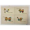 Image 1 : Set of 4 Halloween Gibson Holiday Greeting Postcards