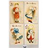 Image 1 : Novelty - Clapsaddle Valentine's Day Holiday Greeting Mechanical 4 Postcards