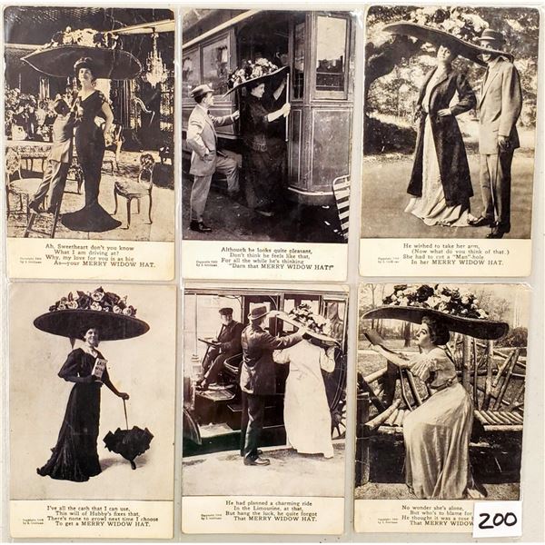 Ladies Merry Widow Hat Postcards 11