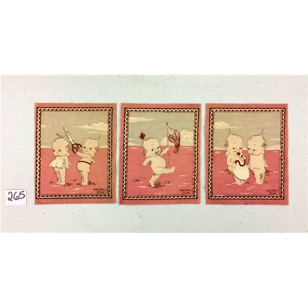Ephemera - 3  Cloth - Fabric Rose O'neil Kewpie Images