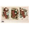 Image 1 : Novelty - Santa Claus Attached Stocking Christmas Holiday Greeting Postcards 3 Cards