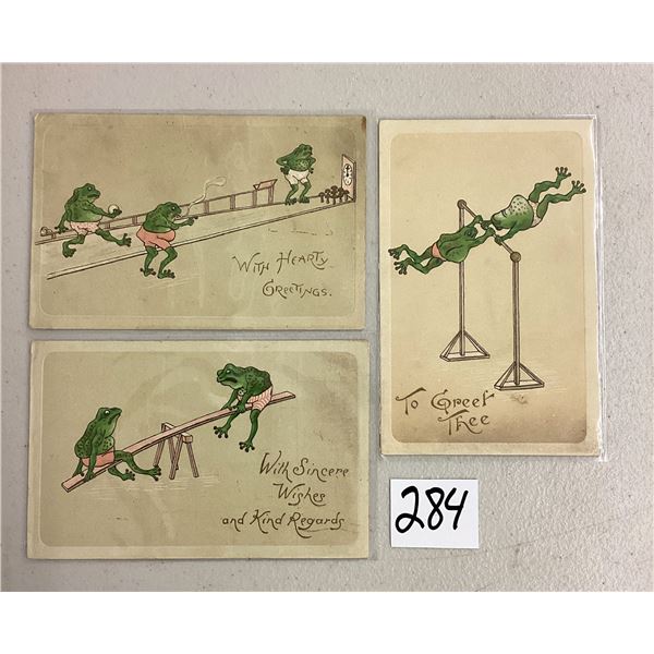 Fantasy Frogs Doing Activities & Sports 3 Postcards