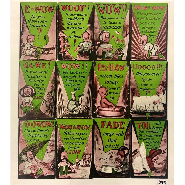 Set of 12 Cobb Shinn Children Crying Series Comic Postcards