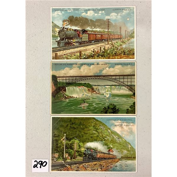 Novelty - Koehler Hold to Light Railroad Postcards 3 Cards