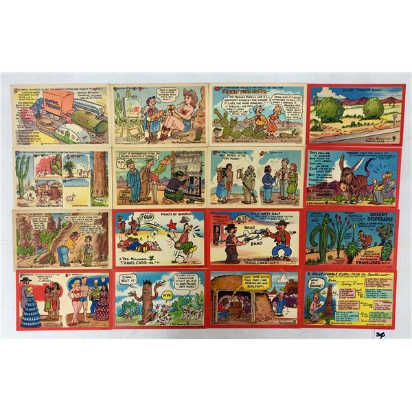Reg Manning Travelcard Comic Humor Linen Postcards 20