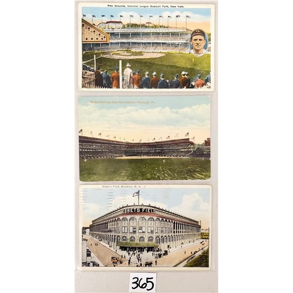 3 Early Baseball Stadium Postcards