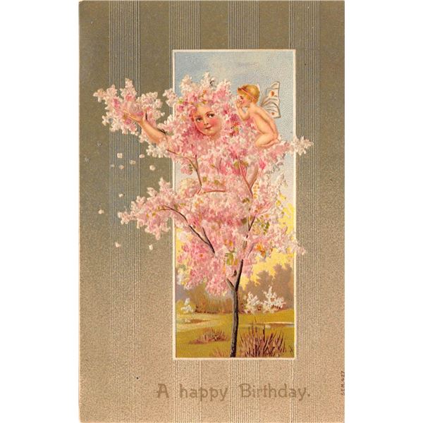 Set of 4 Fantasy Flower Face Trees & Fairy Postcards