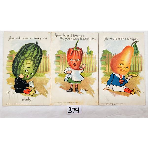 11 Tuck Garden Patch Veggie Head Postcards