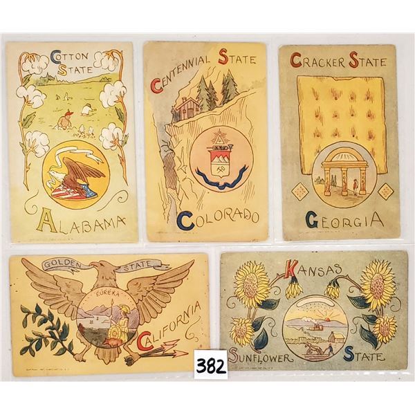 12 State Card Greeting Postcards