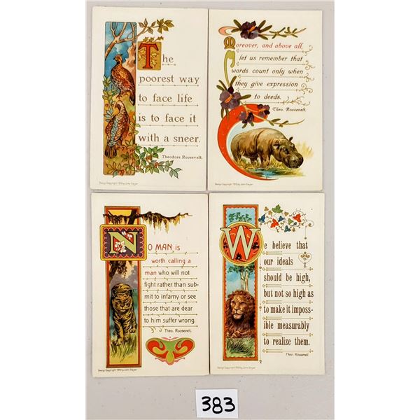 Theodore Roosevelt Animal Greeting Postcards 10 Cards