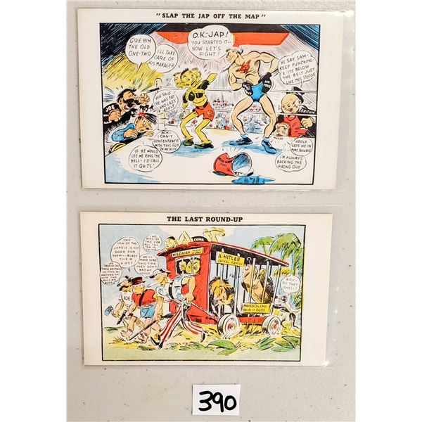 4 Unique WWII Military Propaganda Postcards