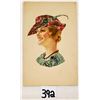 Image 1 : Novelty - Stamp Montage Pretty Lady in Hat Postcard