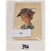 Image 3 : Novelty - Stamp Montage Pretty Lady in Hat Postcard