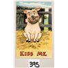 Image 1 : Novelty - Kiss Me Pig "Wiggle Woggle" Postcard