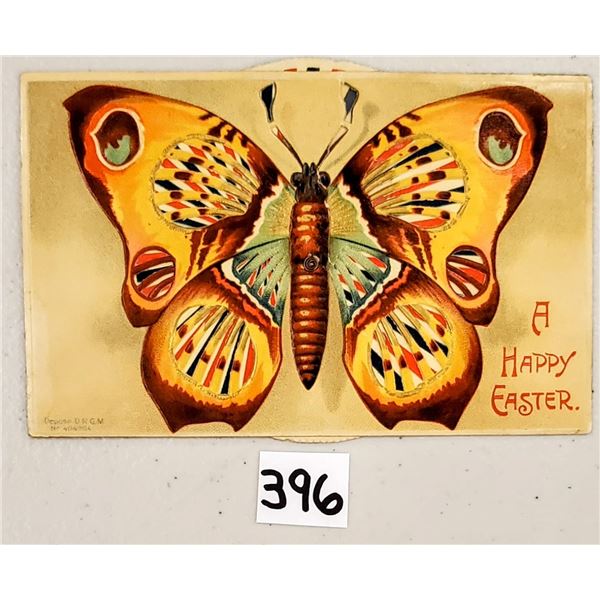 Novelty - Mechanical Easter Butterfly Holiday Greeting Postcard