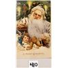Image 2 : Set of 4 Real Hair Santa Claus Holiday Greeting Postcards