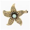 Image 1 : Antique Victorian 14k Gold Opal Seed Pearl Covered Lily Flower Cute Pin Brooch