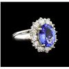 Image 1 : 14KT White Gold 3.35 ctw Tanzanite and Diamond Ring