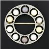 Image 2 : Antique Belle Epoque Platinum Multi Color Pearl Diamond Wreath Circle Pin Brooch