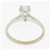 Image 6 : Vintage 14k White Gold High Quality Round Prong Cubic Zirconia Cz Solitaire Ring