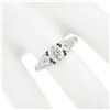 Image 3 : New 14k White Gold.85 ctw Round Diamond Milgrain & Wheat Engraved Engagement Rin