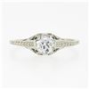 Image 4 : Antique 14k Gold 0.54 ctw GIA European Diamond Solitaire Filigree Engagement Rin