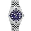 Image 2 : Rolex Mens Stainless Steel Blue String Diamond Lugs And Sapphire Datejust Wristw
