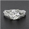 Image 3 : Vintage Platinum 1.67 ctw GIA European Diamond w/ Marquise Accents Engagement Ri