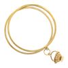 Image 2 : Vintage 18k Gold 7.75" Dual Slip On Bangle Bracelet w/ 14k Dangle Basket Charm