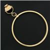 Image 4 : Vintage 18k Gold 7.75" Dual Slip On Bangle Bracelet w/ 14k Dangle Basket Charm