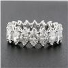 Image 5 : Vintage Platinum 4.50 ctw 18 Marquise Prong Diamond Eternity Wedding Band Ring