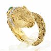 Image 9 : Vintage 18k Gold Lion Head Diamond & Cabochon Multi Gemstone Textured Wrap Ring