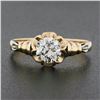 Image 3 : Antique Victorian 18k Gold GIA European Diamond Flower Basket Engagement Ring