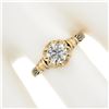 Image 4 : Antique Victorian 18k Gold GIA European Diamond Flower Basket Engagement Ring