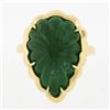Image 5 : NEW 18K Gold 9.99 ctw GIA Carved Scalloped Pear Cabochon Emerald Cocktail Ring