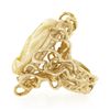 Image 5 : Vintage 14k Gold Carved Oval Nun Cameo Open Freeform Nugget Textured Ring
