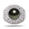 Image 1 : 11mm Tahitian Pearl and 3.00 ctw Diamond 18K White Gold Ring