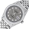 Image 2 : Rolex Mens Stainless Steel Slate Grey Lugs And Diamond Bezel Datejust Wristwatch