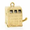 Image 1 : Vintage Berton 14k Gold Detailed Mechanical Spinning Slot Machine Charm Pendant
