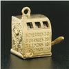 Image 6 : Vintage Berton 14k Gold Detailed Mechanical Spinning Slot Machine Charm Pendant