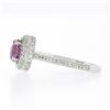 Image 6 : NEW Martin Flyer Platinum 1.57 ctw Round Pink Sapphire w/ Pave Diamond Halo Ring